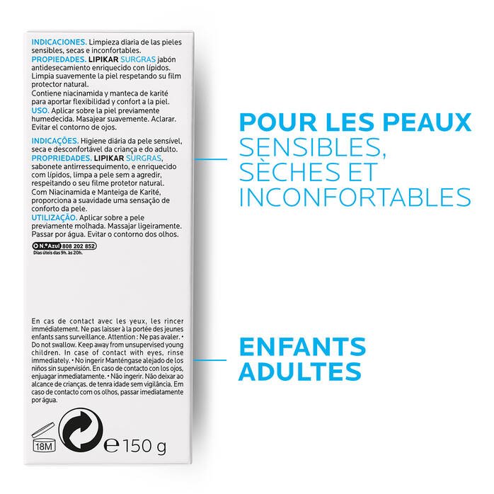 La Roche-Posay Lipikar Pain Surgras 150 g – Image 5