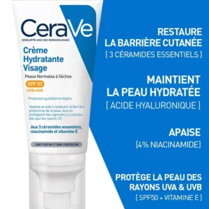 CeraVe Crème Hydratante Visage SPF50 52 ml