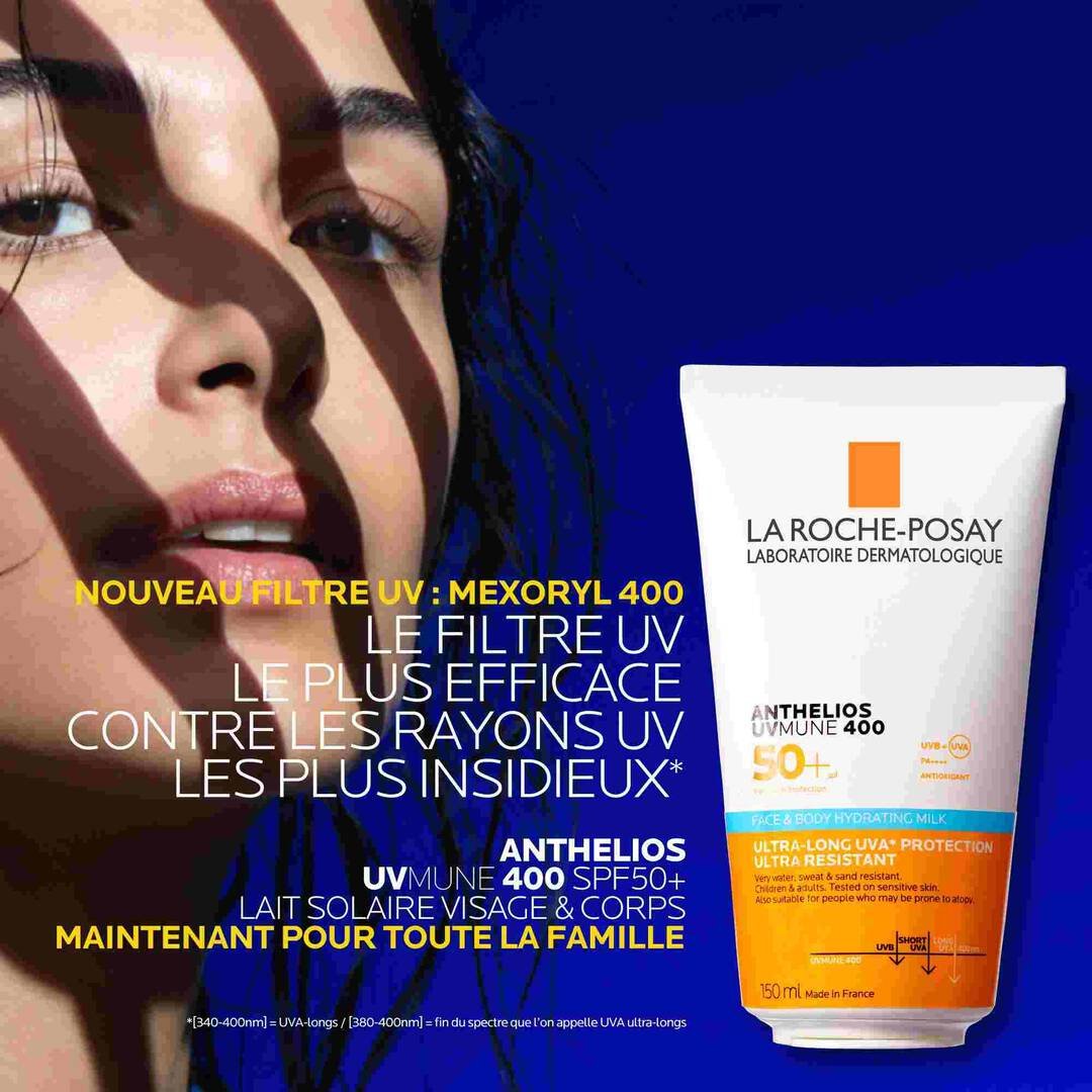 LA ROCHE-POSAY ANTHELIOS UVMUNE 400 Lait Solaire Visage & Corps SPF50+ 150 ml – Image 3
